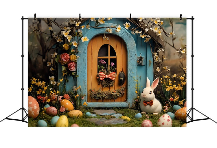 Ostern Fotografie Backdrops Floral Arch Bunny Cottage Backdrop CSH2-85