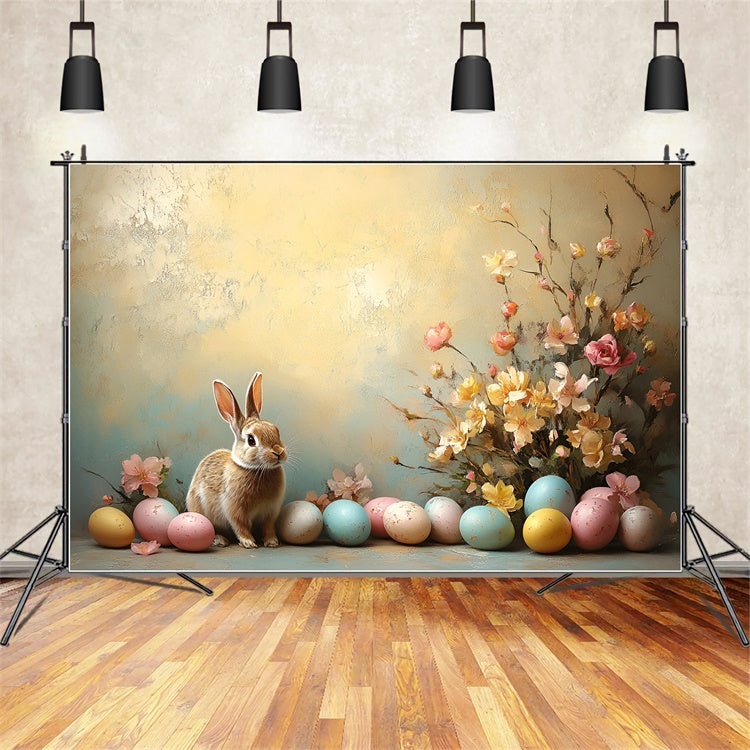 Ostern Backdrops Fotografie Vintage Bunny Floral Egg Backdrop CSH2-89