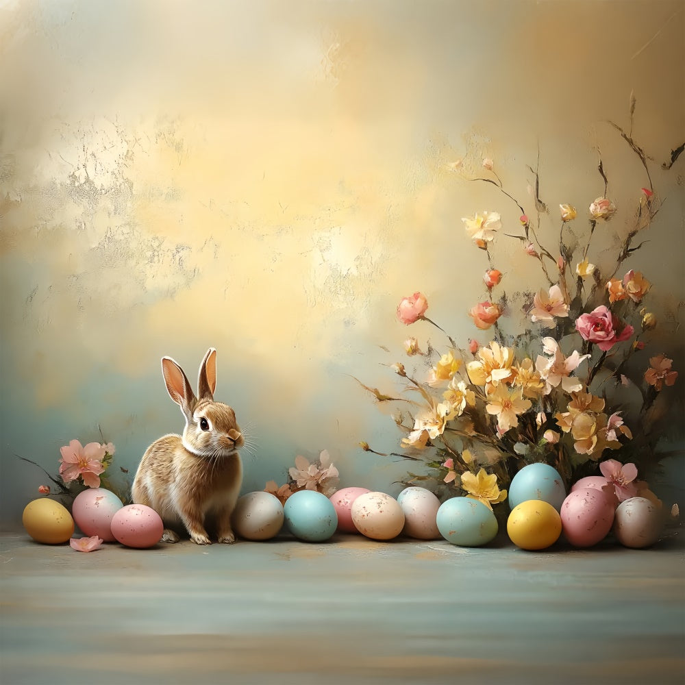 Ostern Backdrops Fotografie Vintage Bunny Floral Egg Backdrop CSH2-89