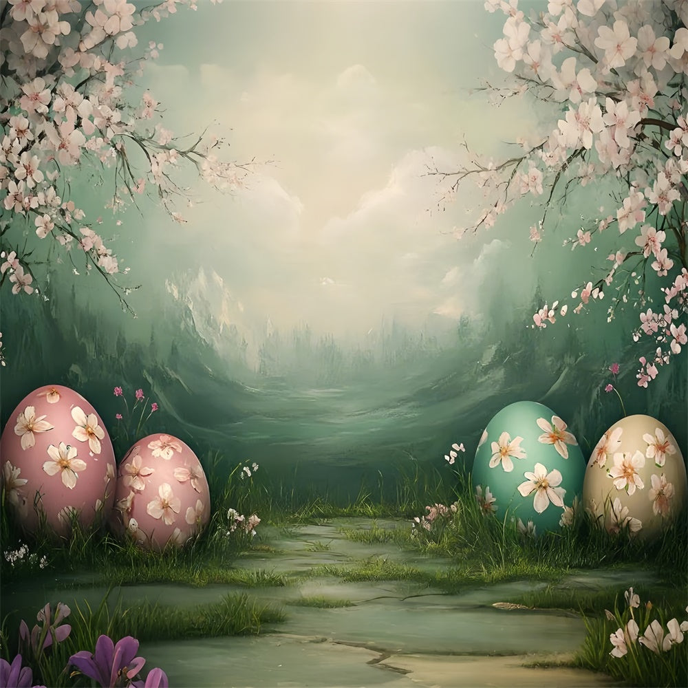 Backdrop für Ostern Kirschblüte Pastell Eier Backdrop CSH2-9