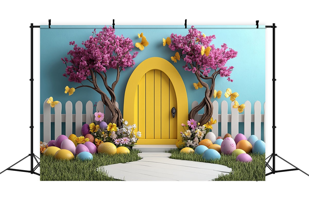 Ostern Backdrop Ideen Frühling Märchen Gelb Bogen Hintergrund CSH2-90