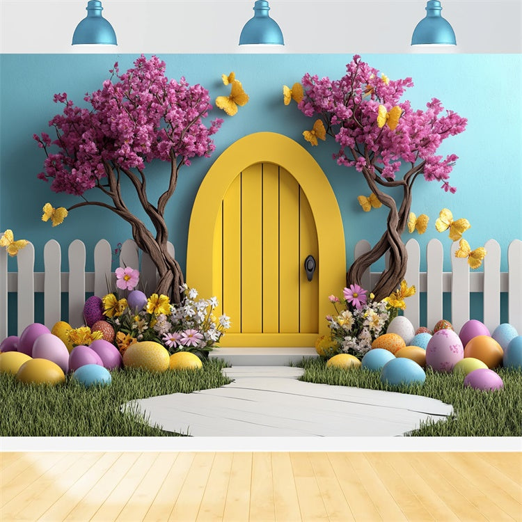 Ostern Backdrop Ideen Frühling Märchen Gelb Bogen Hintergrund CSH2-90