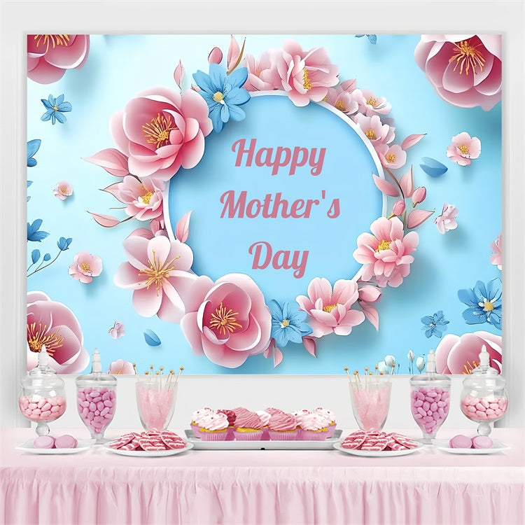 Muttertags-Hintergrundbild mit rundem Blumenrahmen CSH3-104