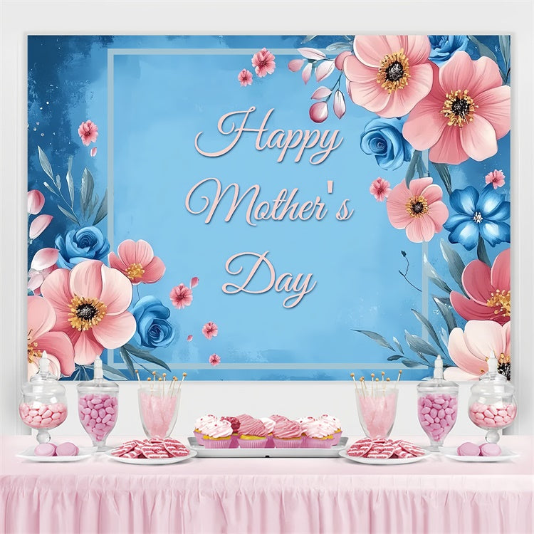 Muttertags-Hintergrundbild zum Selbstgestalten Blaue Blumenromanze CSH3-105