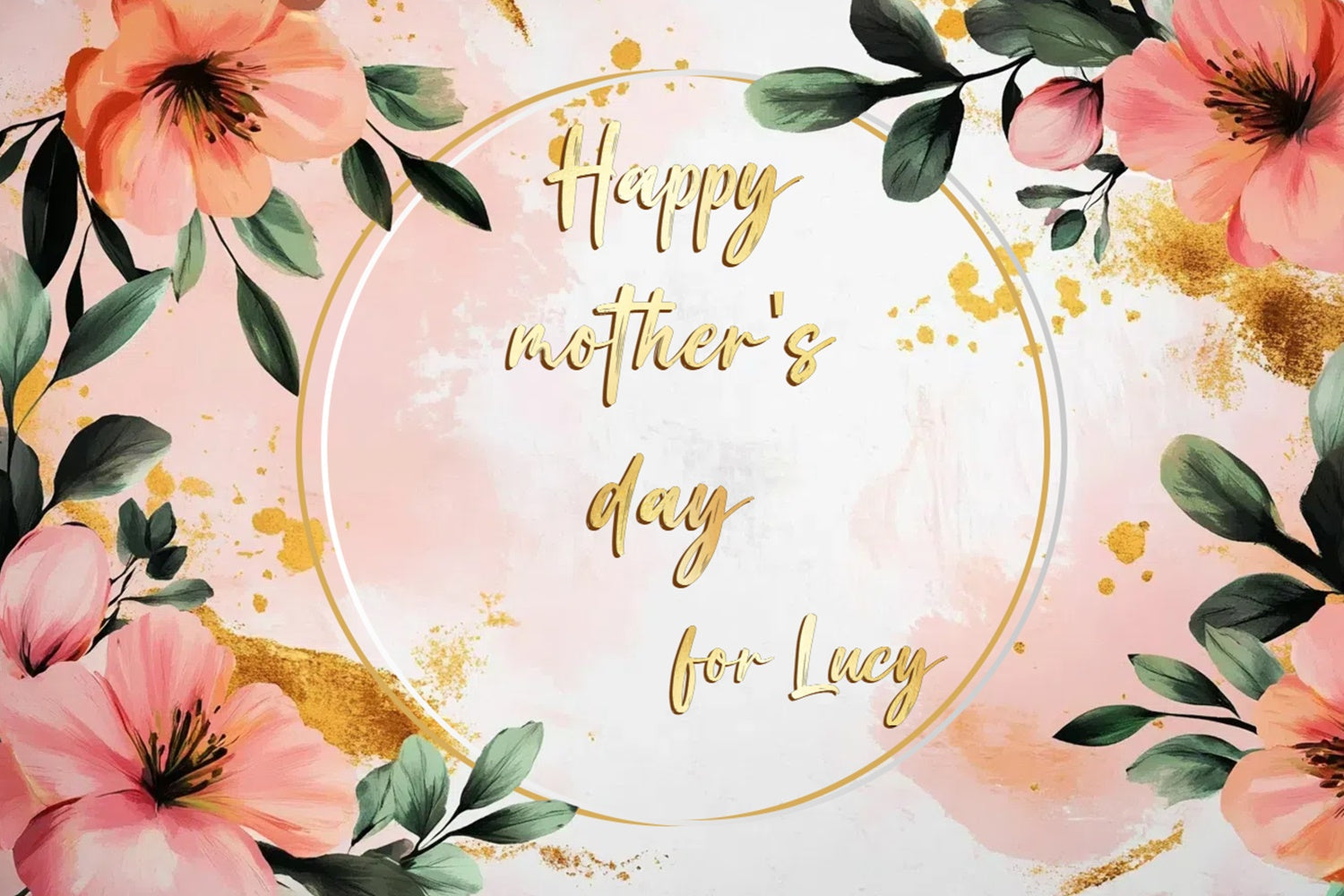 Muttertags-Hintergrundbild Personalisierbar Aquarell Blumenblüte CSH3-111