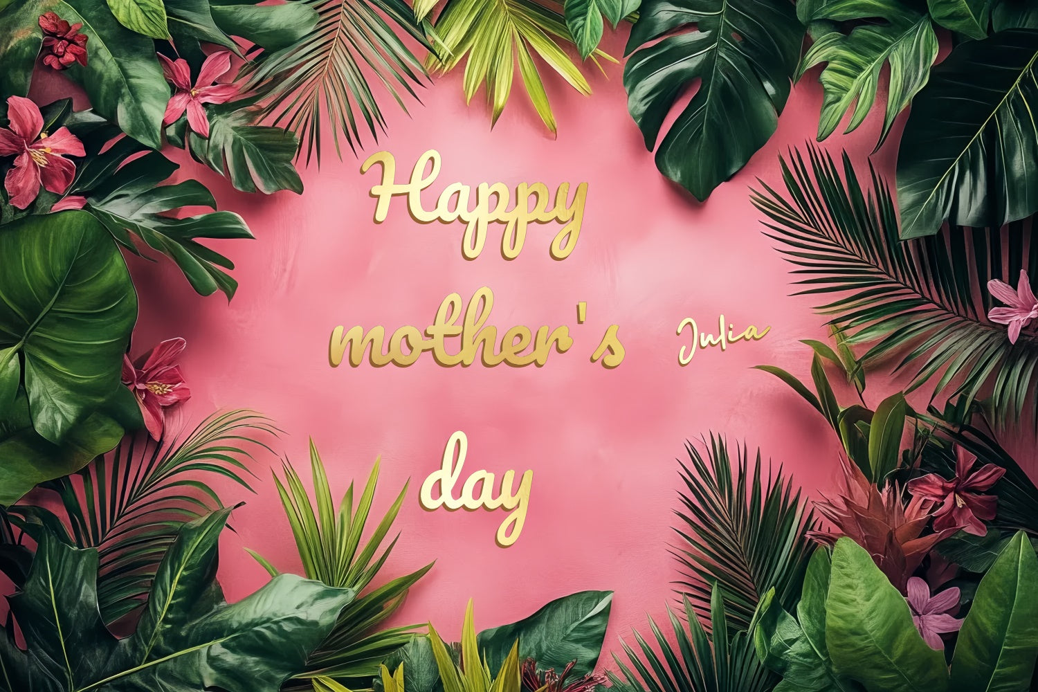 Muttertags-Hintergrundbild mit tropischen Blumen und Rosen CSH3-114