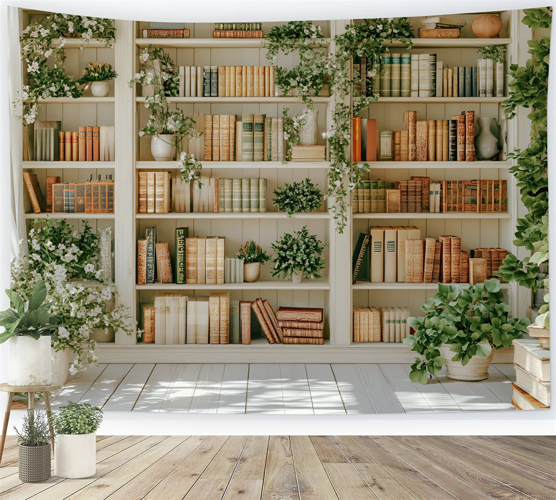 Back To School Backdrop Ideen Elegant Elfenbein Bücherregal Backdrop CSH3-13