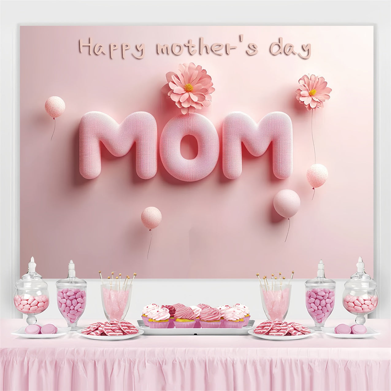 Muttertags-Hintergrundbild Personalisierbar Feierliche Luftballon-Rosen CSH3-134