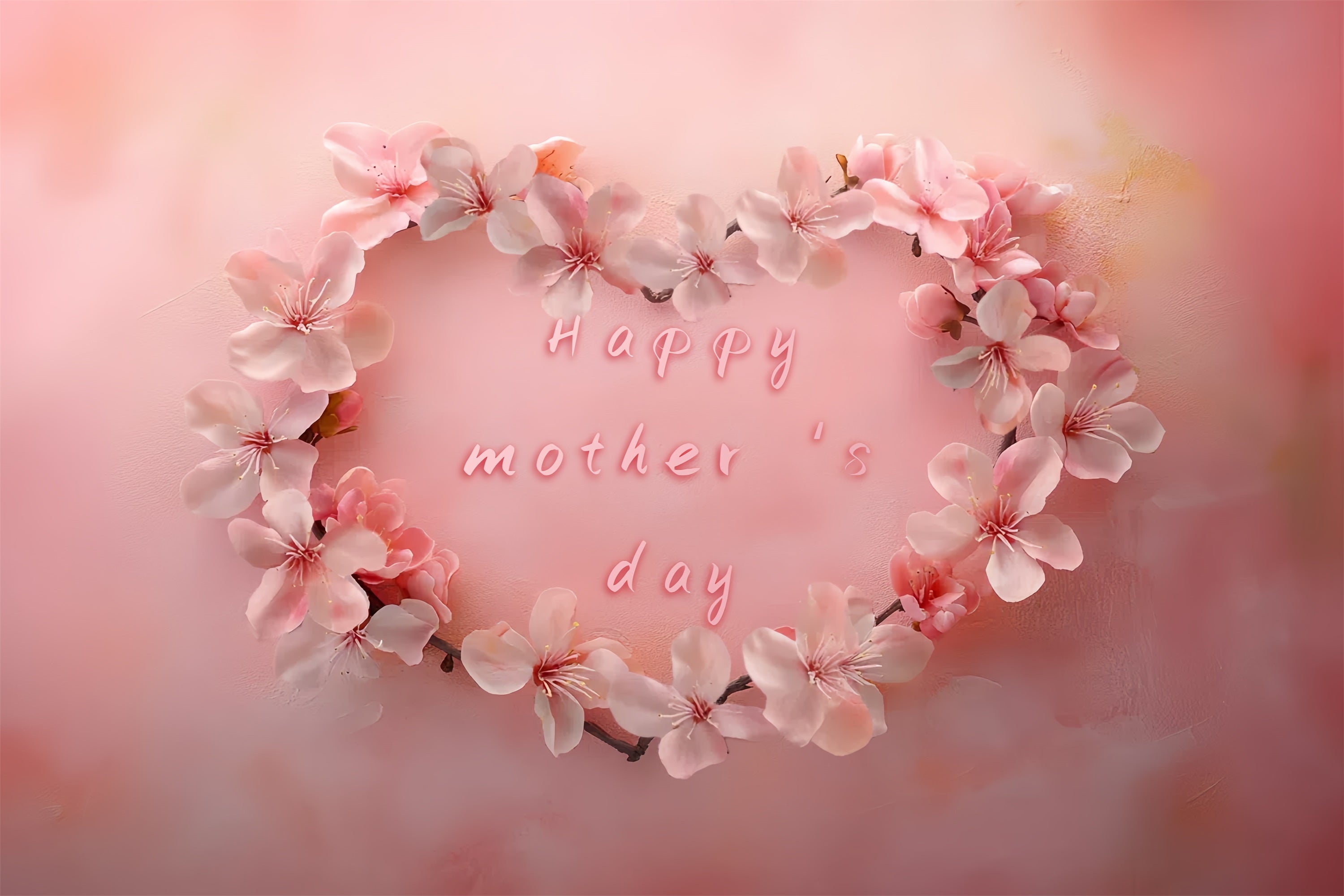 Muttertags-Hintergrundbild Personalisierbar Zartes Herz Sakura CSH3-138