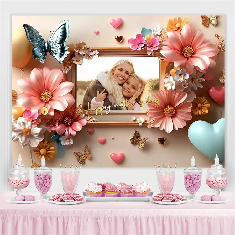 Muttertags-Hintergrundbild Personalisierbar Romantischer Blumenballon CSH3-140