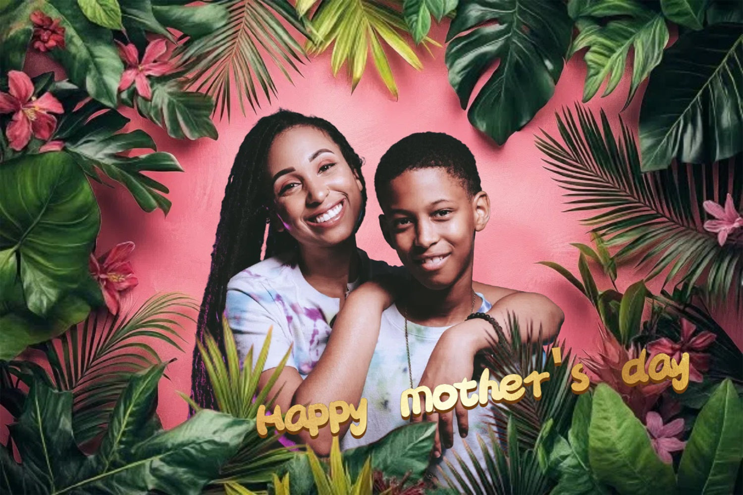 Muttertags-Hintergrundbild zum Selbstgestalten Tropische Palmblätter CSH3-141