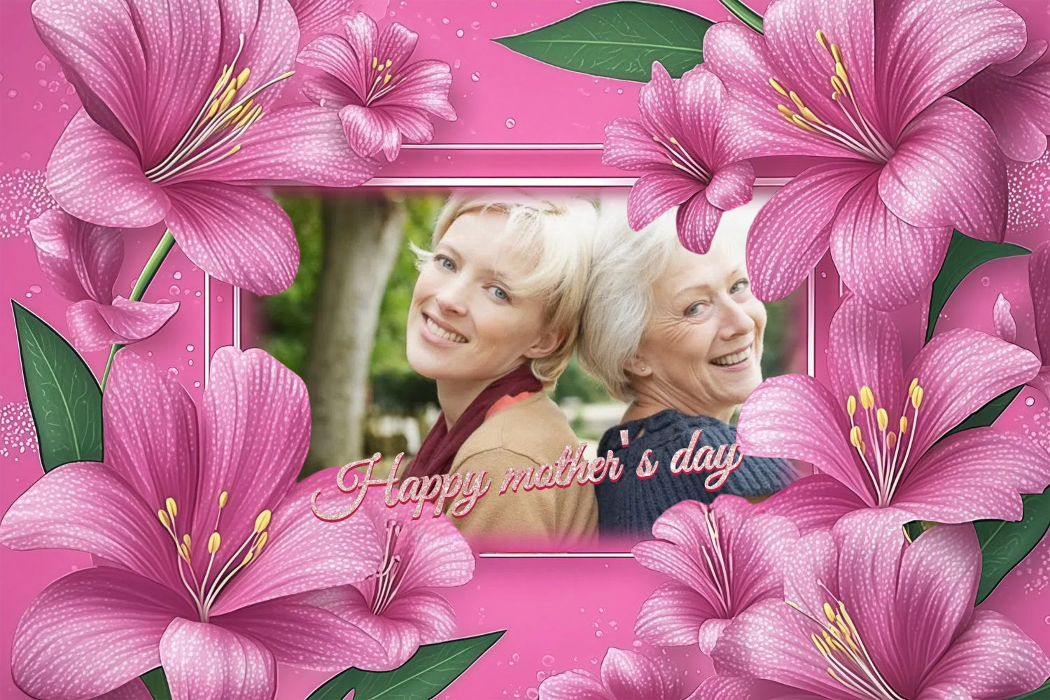 Muttertags-Hintergrundbild Personalisierbar Leuchtende Lilie Blume CSH3-143