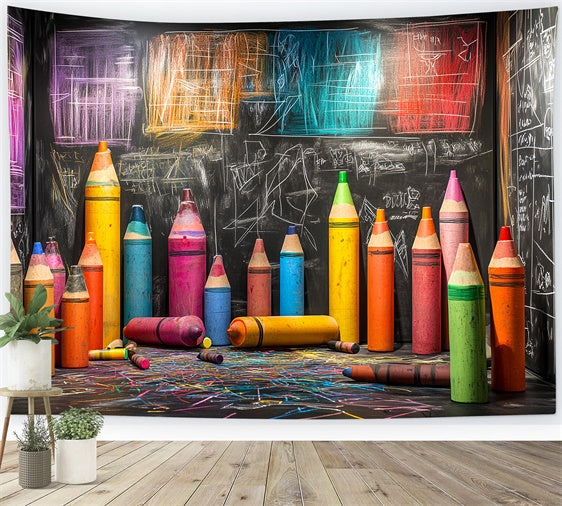Back To School Backdrop Ideen Chalkboard Sketch Art Backdrop CSH3-15