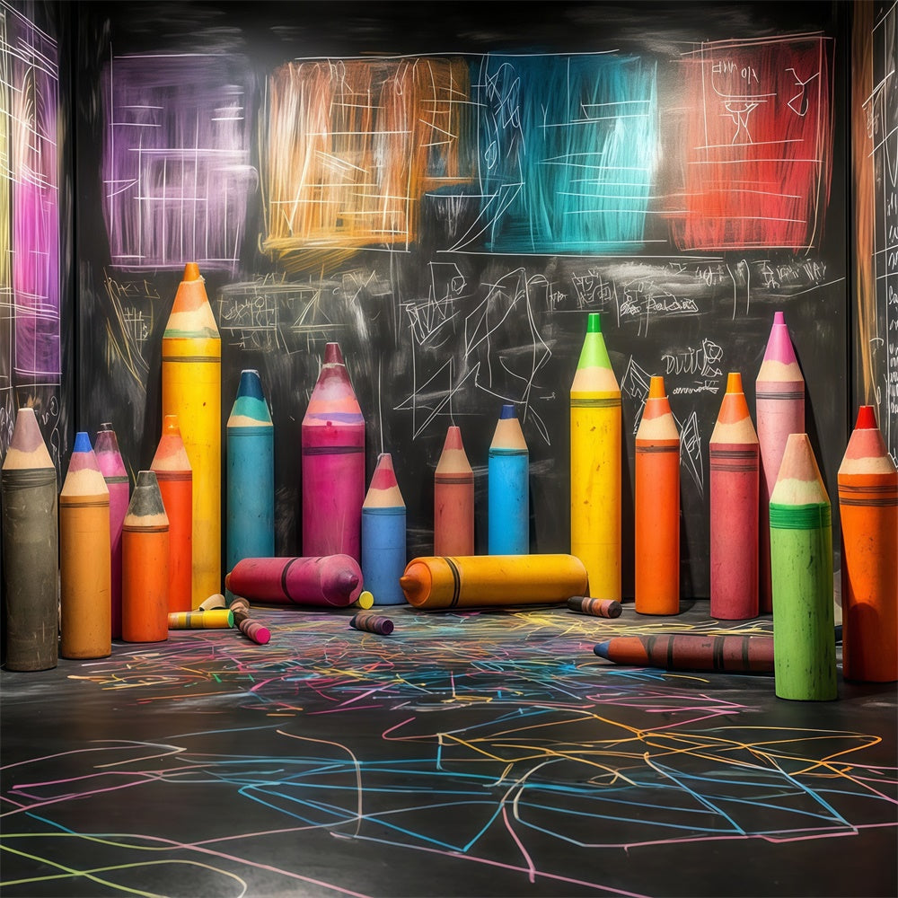 Back To School Backdrop Ideen Chalkboard Sketch Art Backdrop CSH3-15