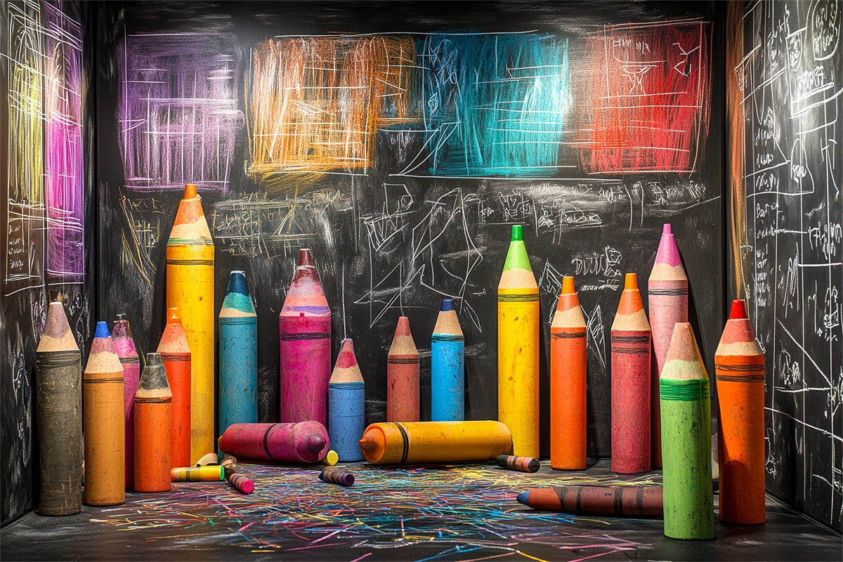 Back To School Backdrop Ideen Chalkboard Sketch Art Backdrop CSH3-15
