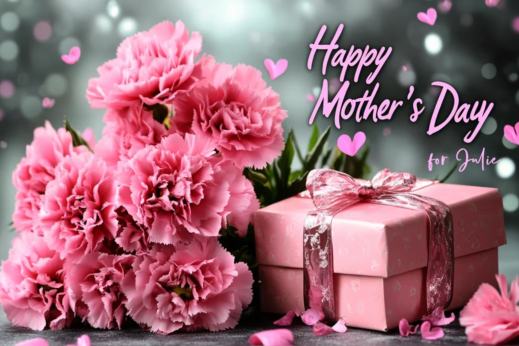 Happy Mother's Day Backdrop Rosa Nelke Geschenk Personalisierte Backdrop CSH3-151