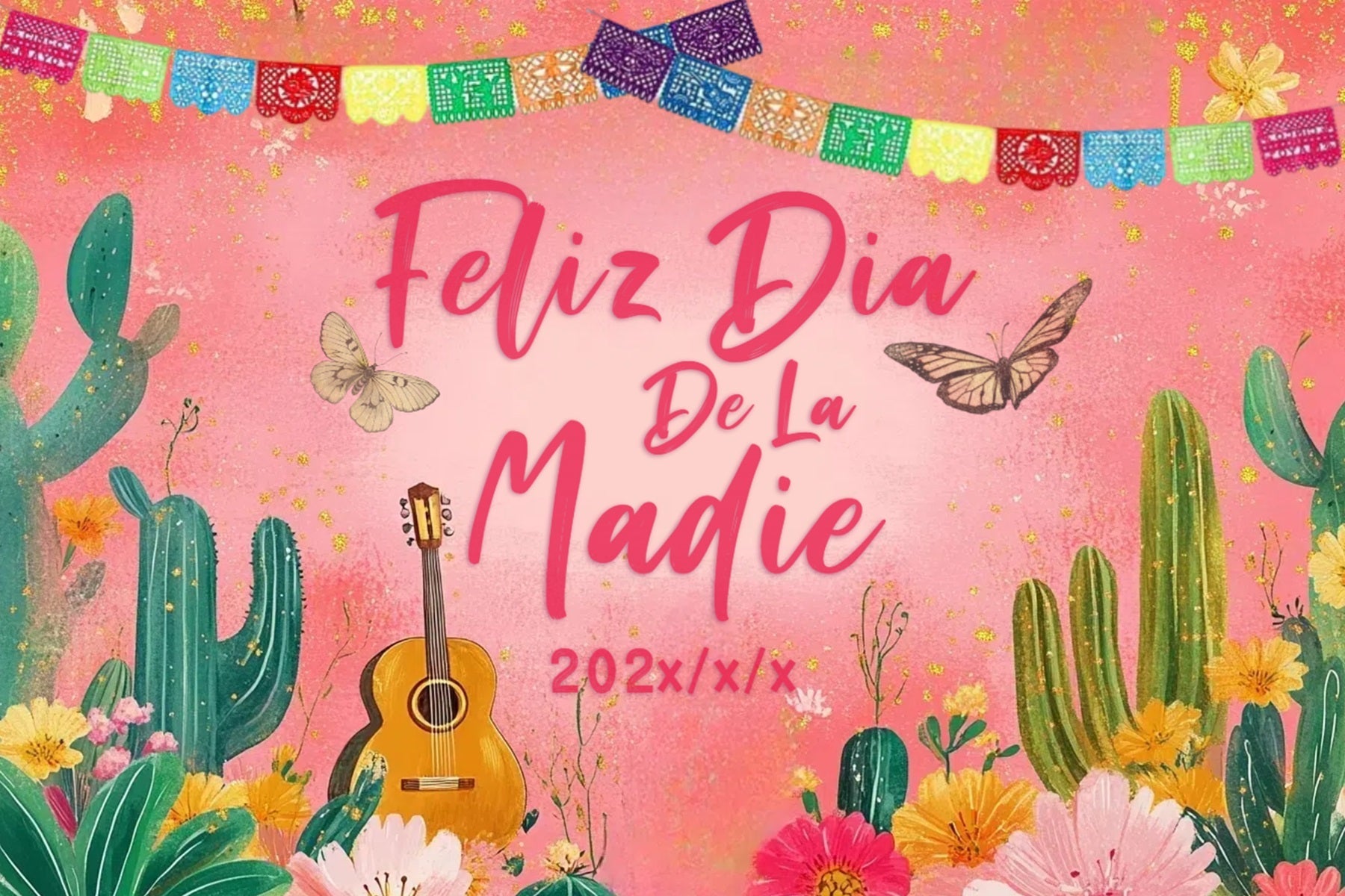 Muttertag Backdrop Schmetterling Kaktus Personalisierte Backdrop CSH3-155