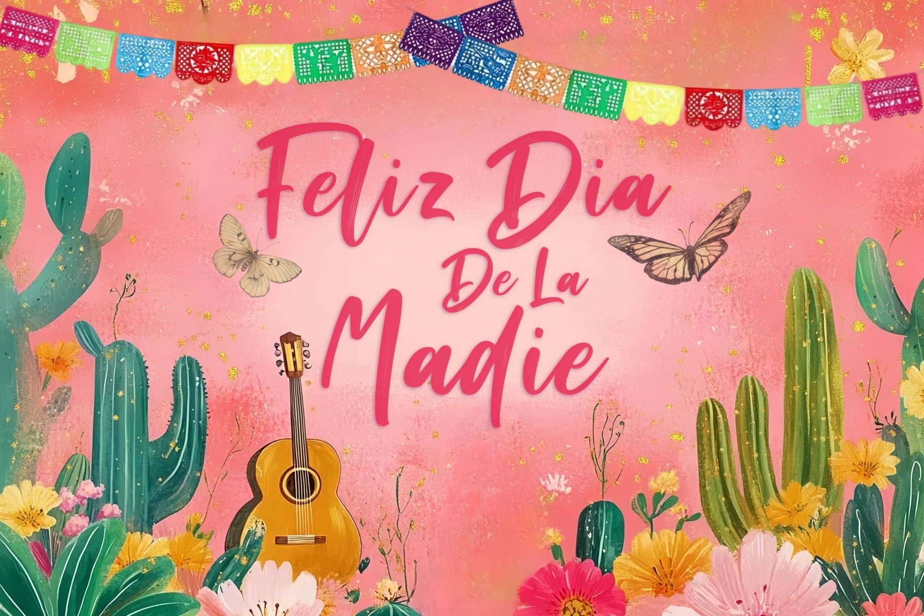 Muttertag Backdrop Schmetterling Kaktus Personalisierte Backdrop CSH3-155