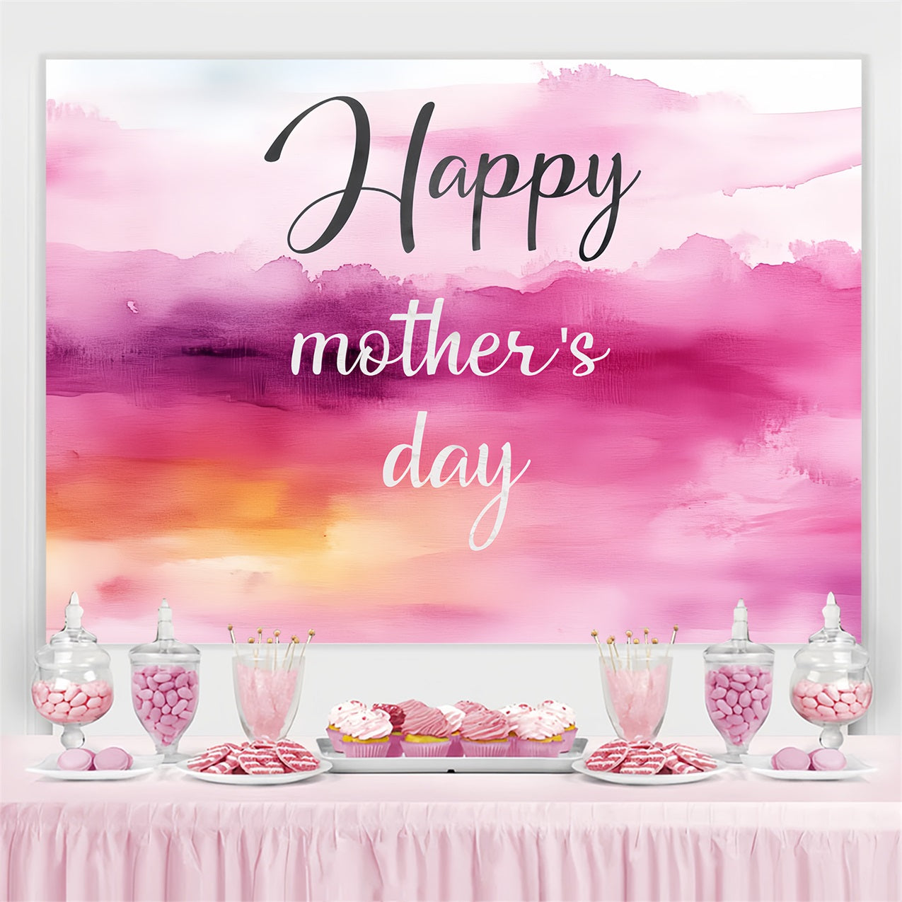 Backdrop Muttertag Abstrakt Aquarell Rosa Personalisierte Backdrop CSH3-160