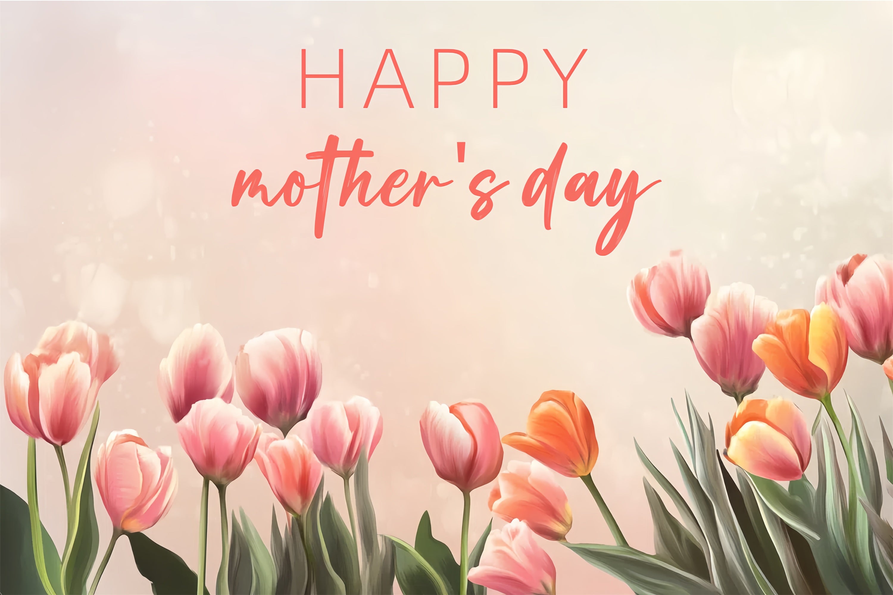 Muttertag Fotokulisse Pastellfarbene Tulpen Personalisierte Kulisse CSH3-162