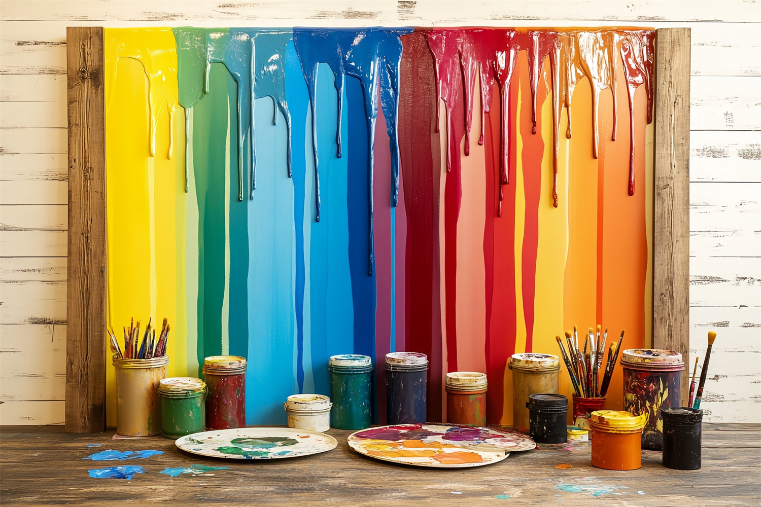 Back To School Backdrops Tropfende Regenbogenfarbe Kunst Backdrop CSH3-17