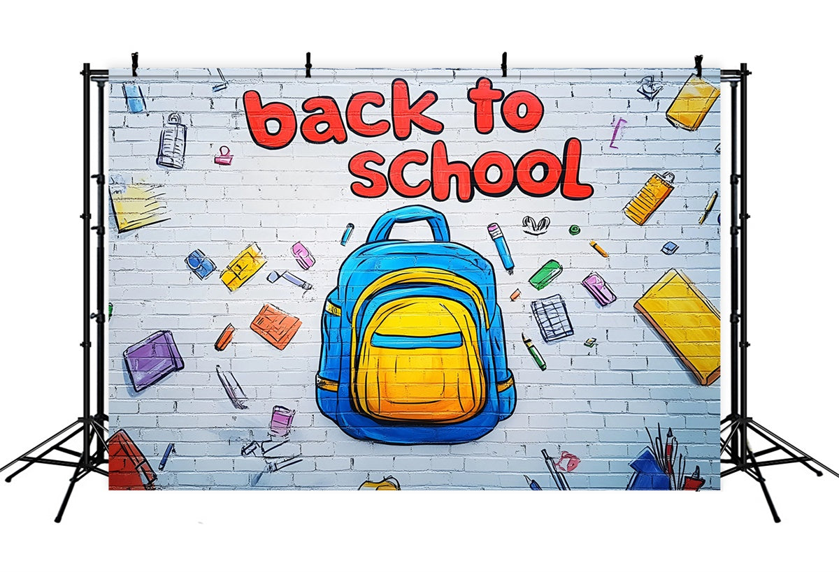 Back To School Fotohintergrund Graffiti Stil Kunst Wandhintergrund CSH3-20
