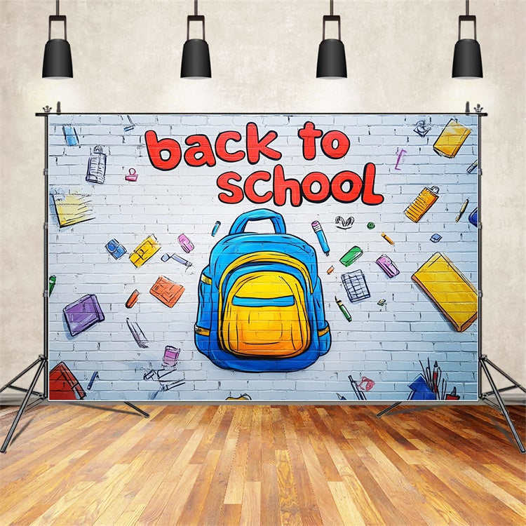 Back To School Fotohintergrund Graffiti Stil Kunst Wandhintergrund CSH3-20