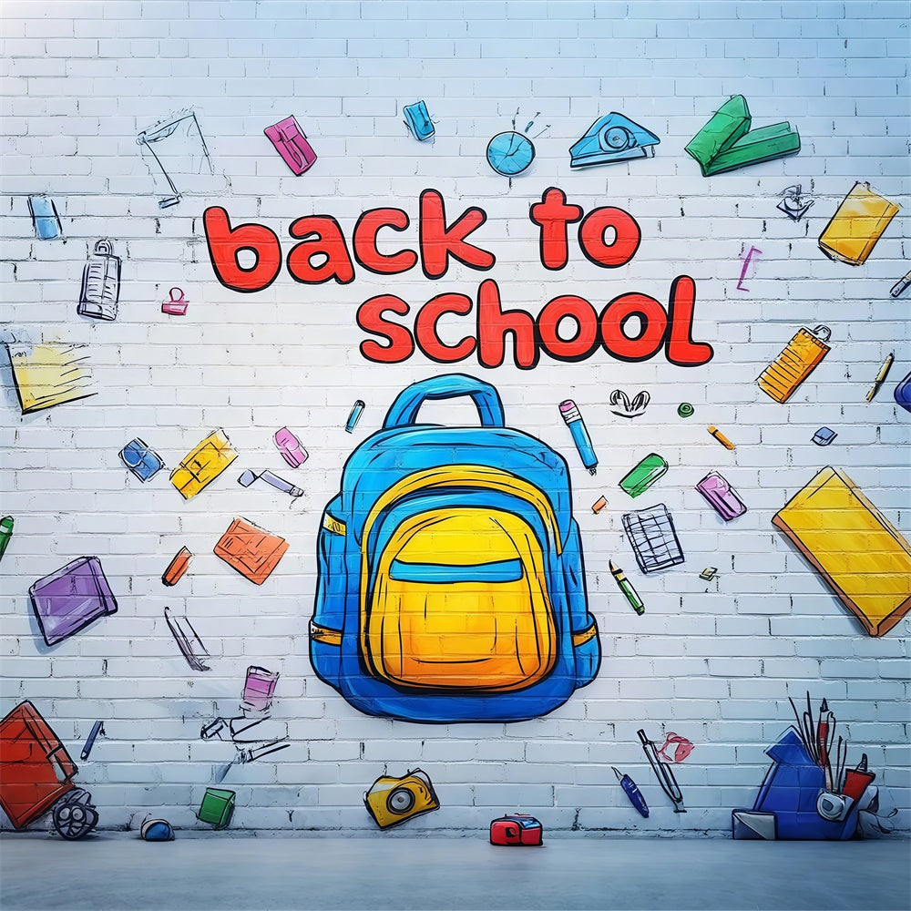 Back To School Fotohintergrund Graffiti Stil Kunst Wandhintergrund CSH3-20