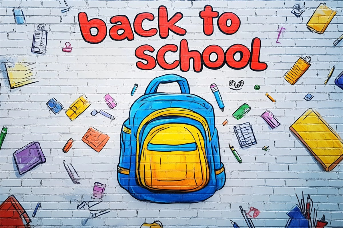 Back To School Fotohintergrund Graffiti Stil Kunst Wandhintergrund CSH3-20