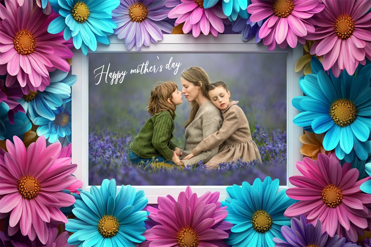 Backdrops für Muttertag Floral Border Personalisierte Backdrop CSH3-201