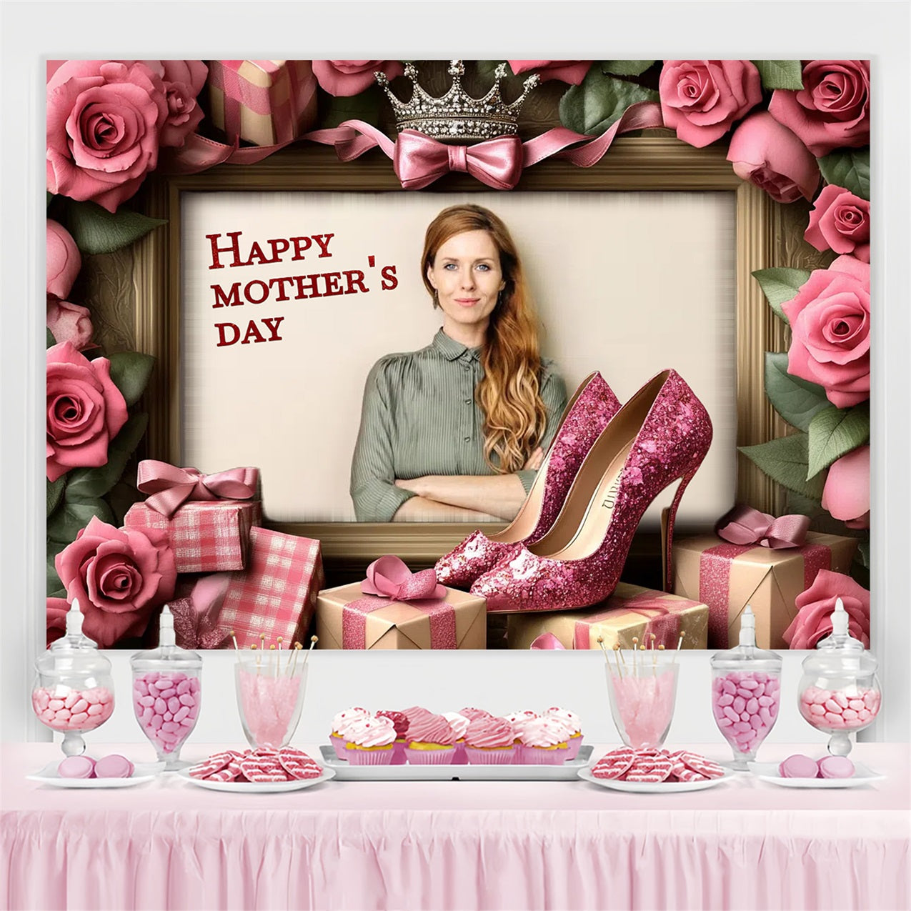 Muttertag Fotohintergrund Rosen Absätze Individueller Hintergrund CSH3-202