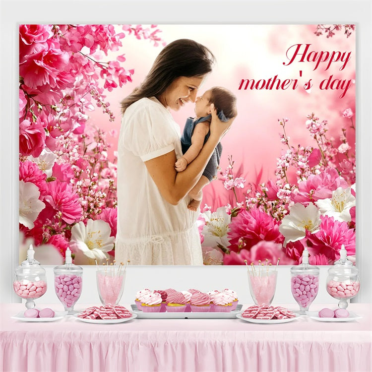 Hintergrund für Muttertag Pink Floral Bliss Personalisierter Hintergrund CSH3-206