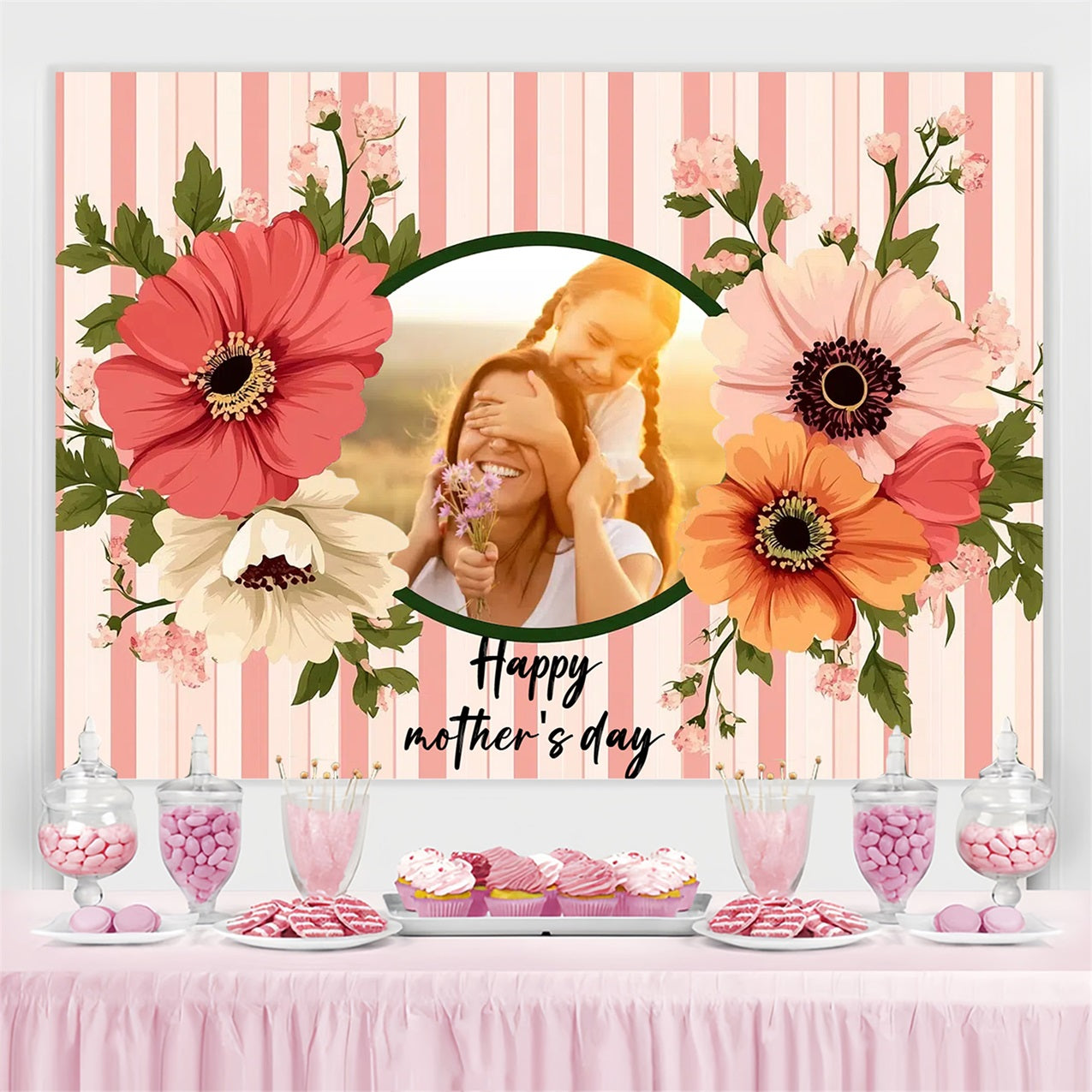 Happy Mothers Day Backdrop Bloom Frame Individuelles Backdrop CSH3-214