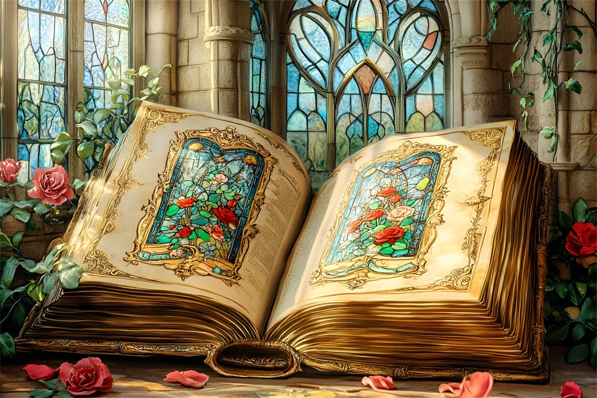 Back To School Backdrop Glasmalerei Enchanted Book Backdrop CSH3-22