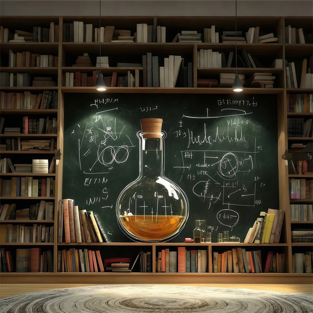 Back To School Backdrop Bücherregal Blackboard Science Backdrop CSH3-27