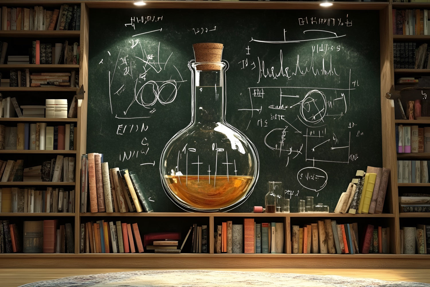 Back To School Backdrop Bücherregal Blackboard Science Backdrop CSH3-27