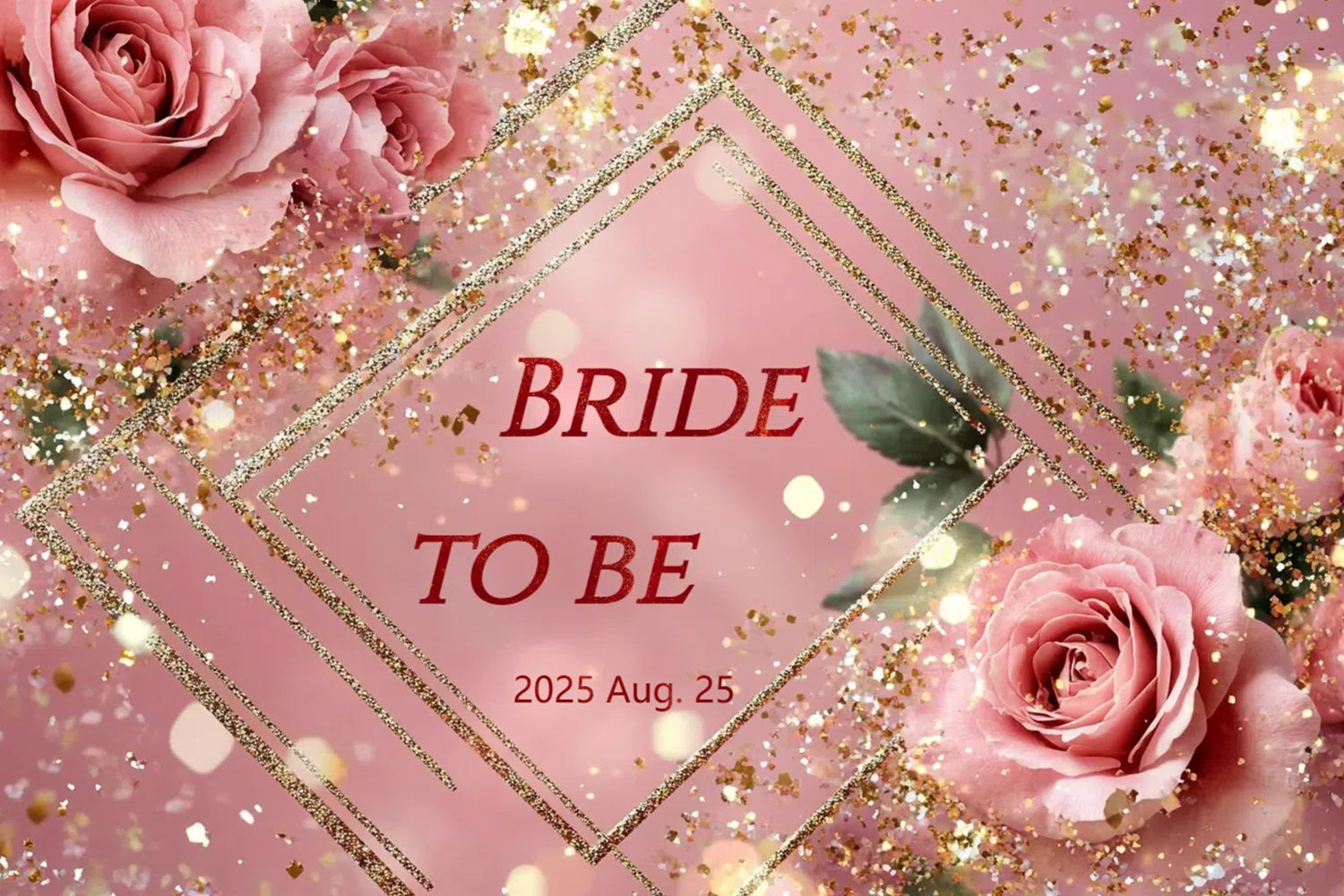 Hochzeit Dusche Backdrop Sparkling Rose Personalisierte Hintergrund CSH3-272
