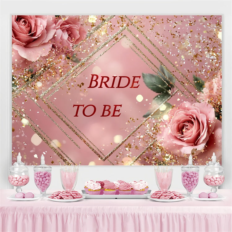 Hochzeit Dusche Backdrop Sparkling Rose Personalisierte Hintergrund CSH3-272