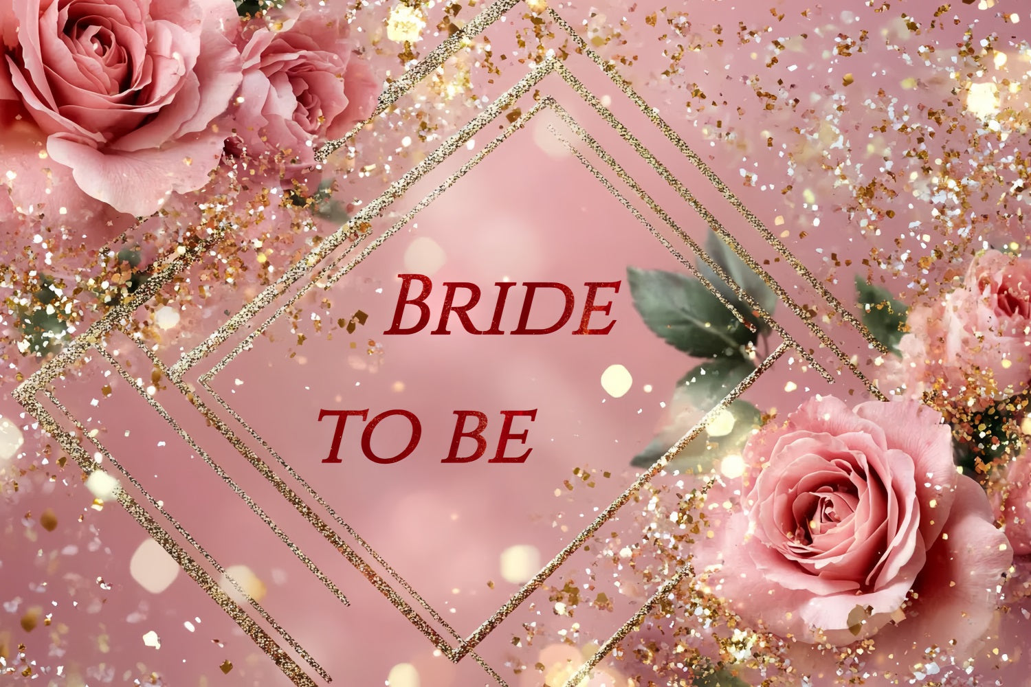 Hochzeit Dusche Backdrop Sparkling Rose Personalisierte Hintergrund CSH3-272