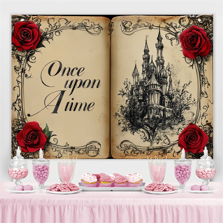 Hochzeit Backdrop Ideen Storybook Rose Castle Customized Backdrop CSH3-273
