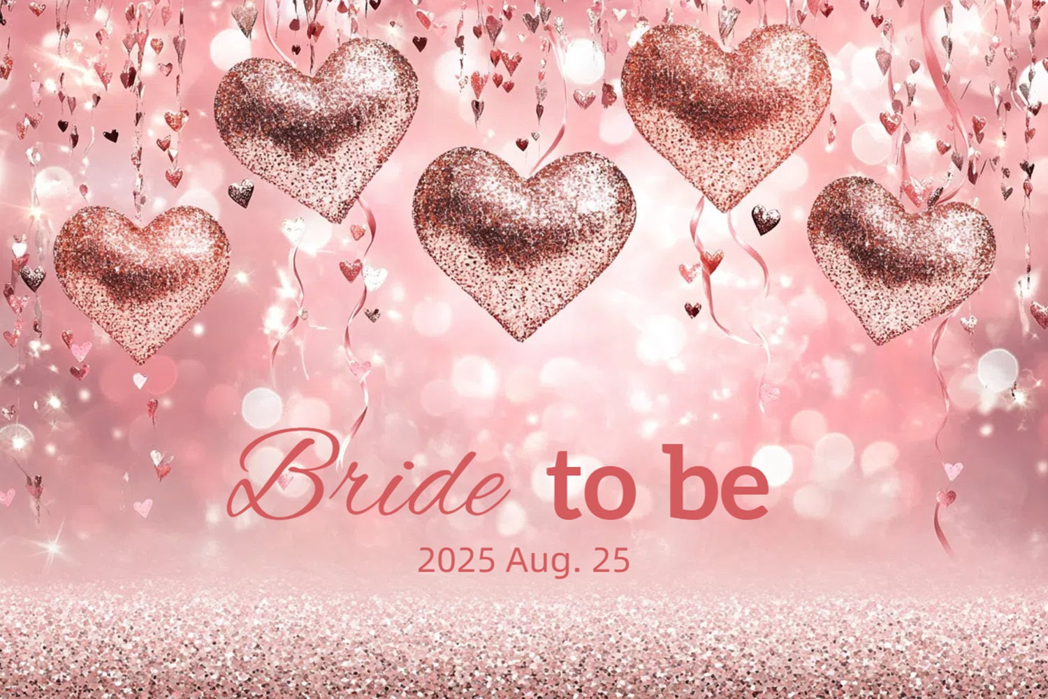 Hochzeit Backdrops Glitter Hearts Personalisierte Backdrop CSH3-274