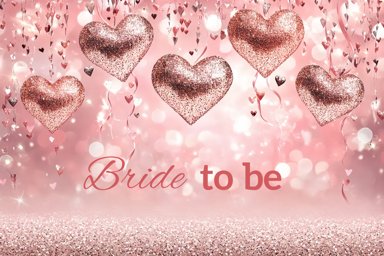 Hochzeit Backdrops Glitter Hearts Personalisierte Backdrop CSH3-274