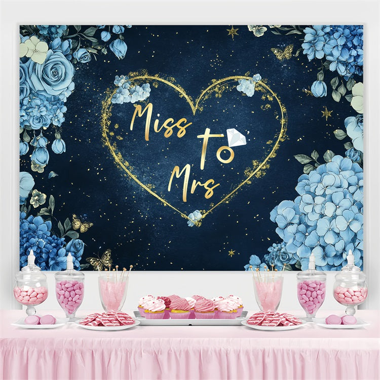 Hochzeit Fotokulissen Blaue Blumen Individuelle Kulisse CSH3-275