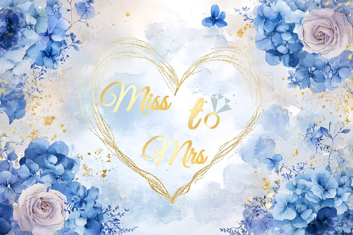 Backdrops für Hochzeiten Gold Herz Aquarell Personalisierte Backdrop CSH3-276