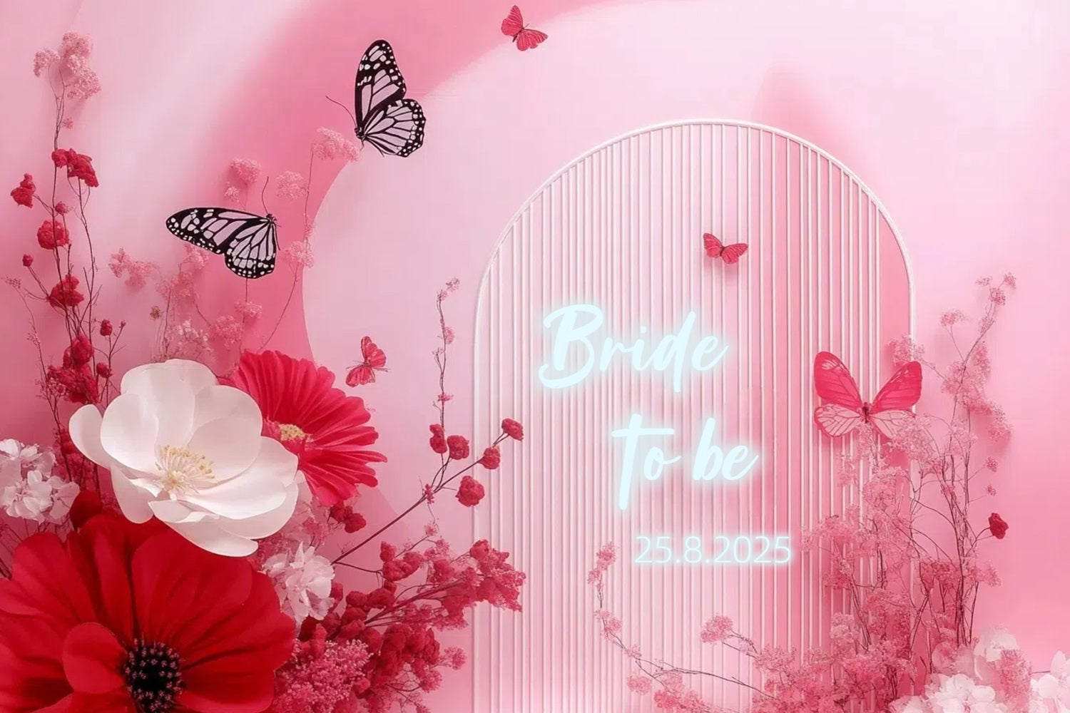 Hochzeit Dusche Backdrops Pink Archway Floral Custom Backdrop CSH3-277