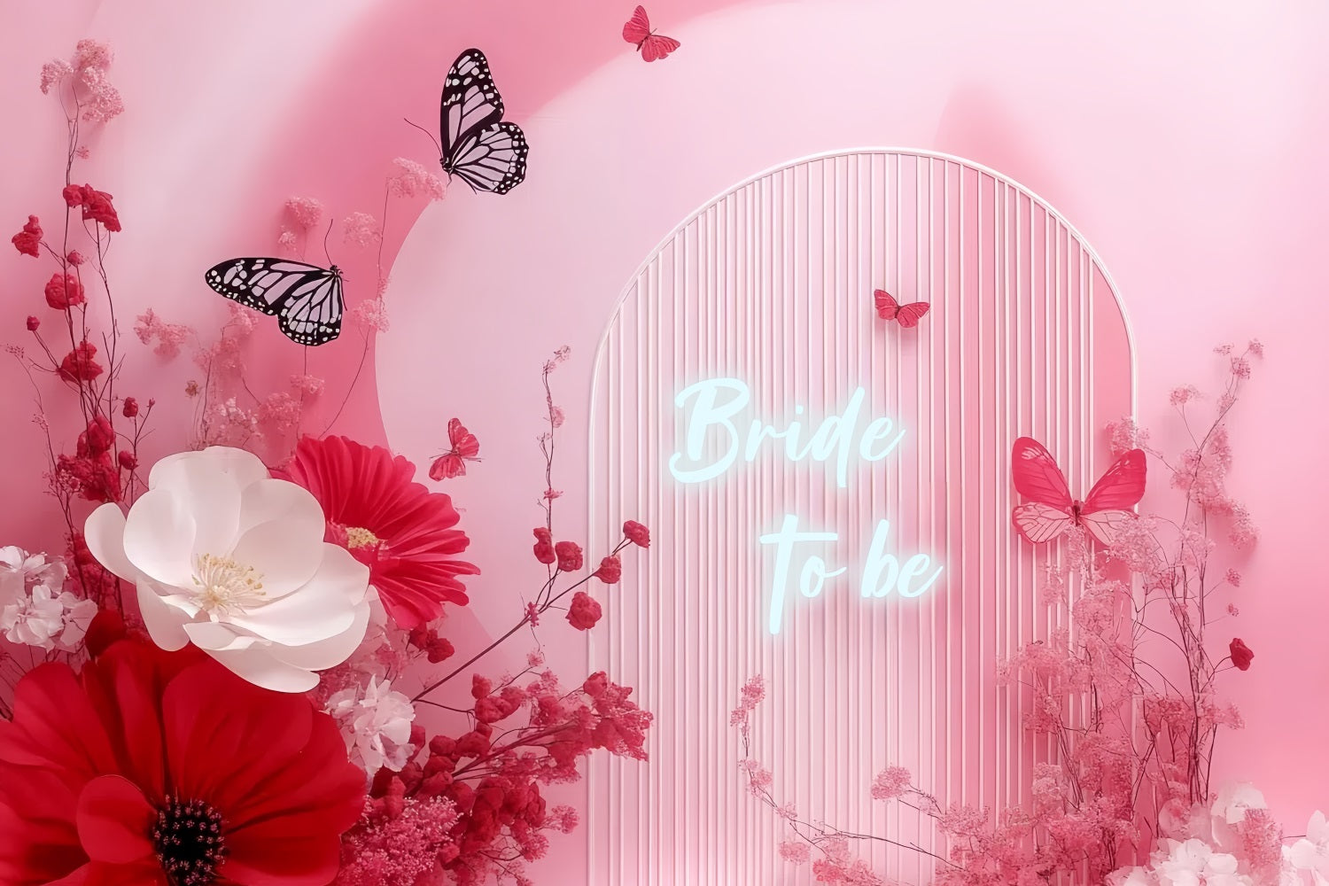Hochzeit Dusche Backdrops Pink Archway Floral Custom Backdrop CSH3-277