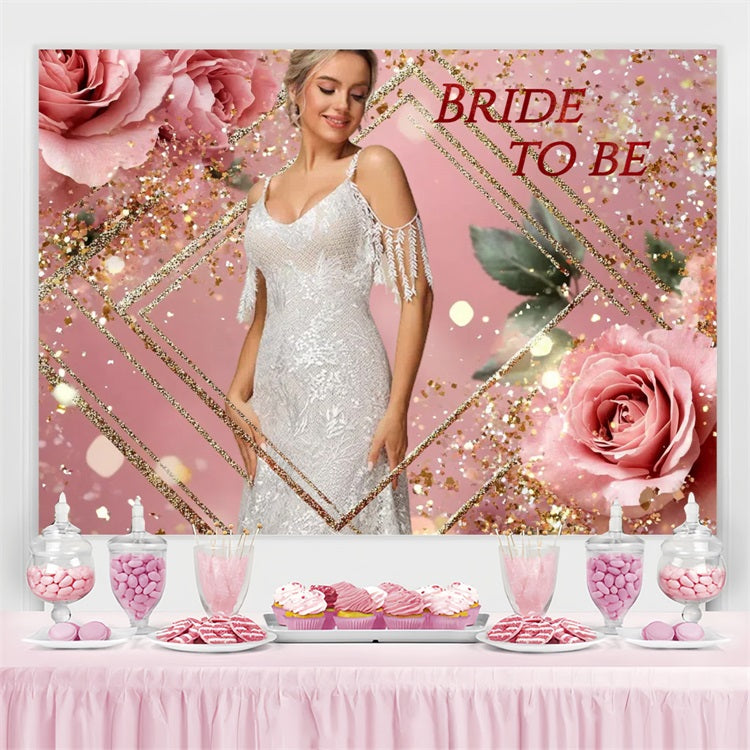 Fotohintergrund Hochzeit Sparkling Pink Rose Personalisierte Kulisse CSH3-278