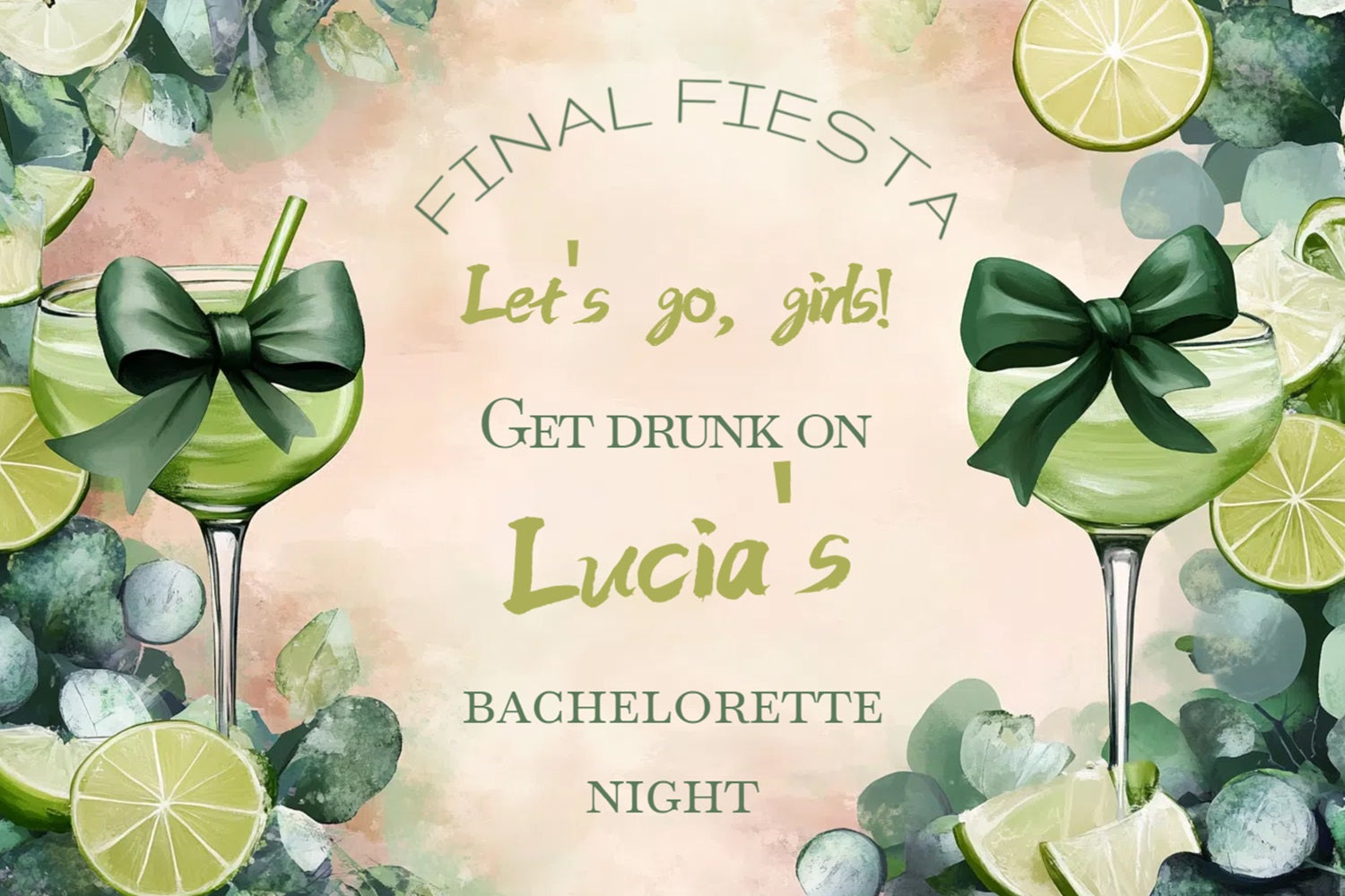 Hochzeit Fotokulisse Bachelorette Cocktail Fiesta Personalisierte Kulisse CSH3-292