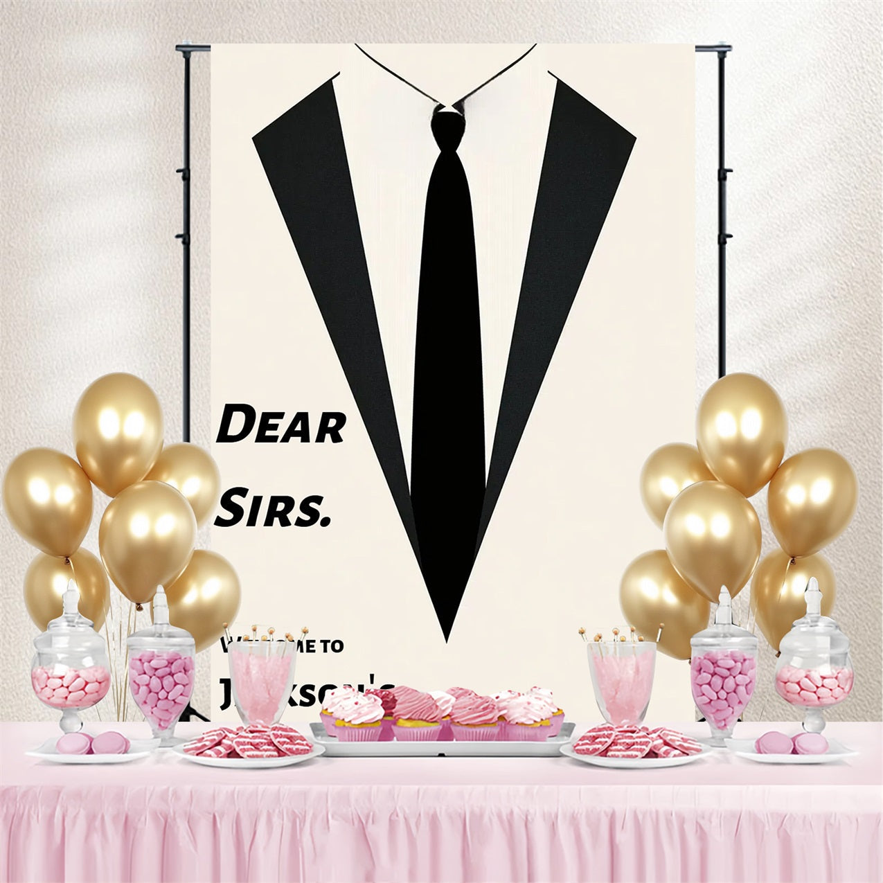 Backdrops für Hochzeiten Krawatte Bachelor Moment Custom Backdrop CSH3-302