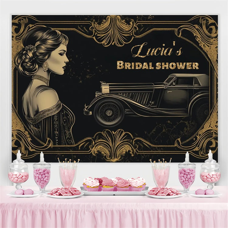 Backdrop für Brautparty Royal Vintage Personalisierte Backdrop CSH3-309